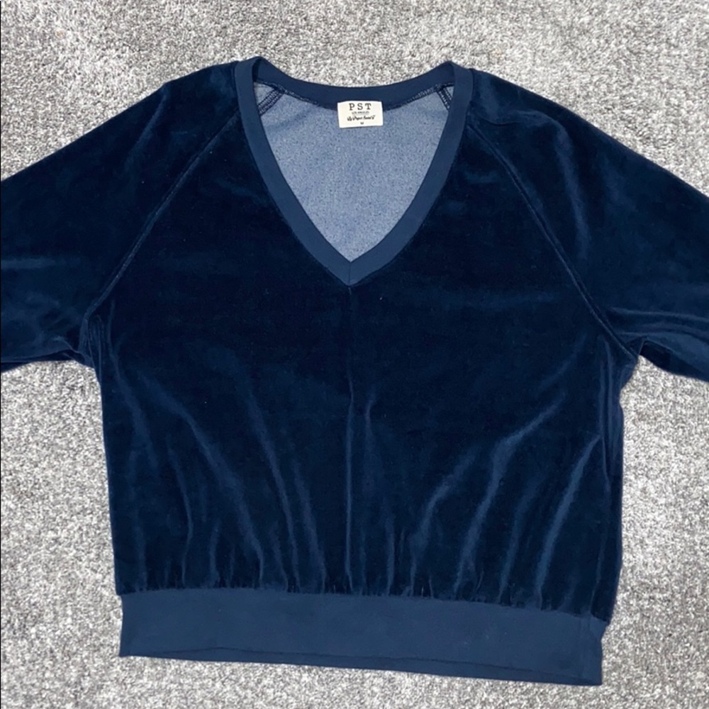 PST VNeck Velour Sweater